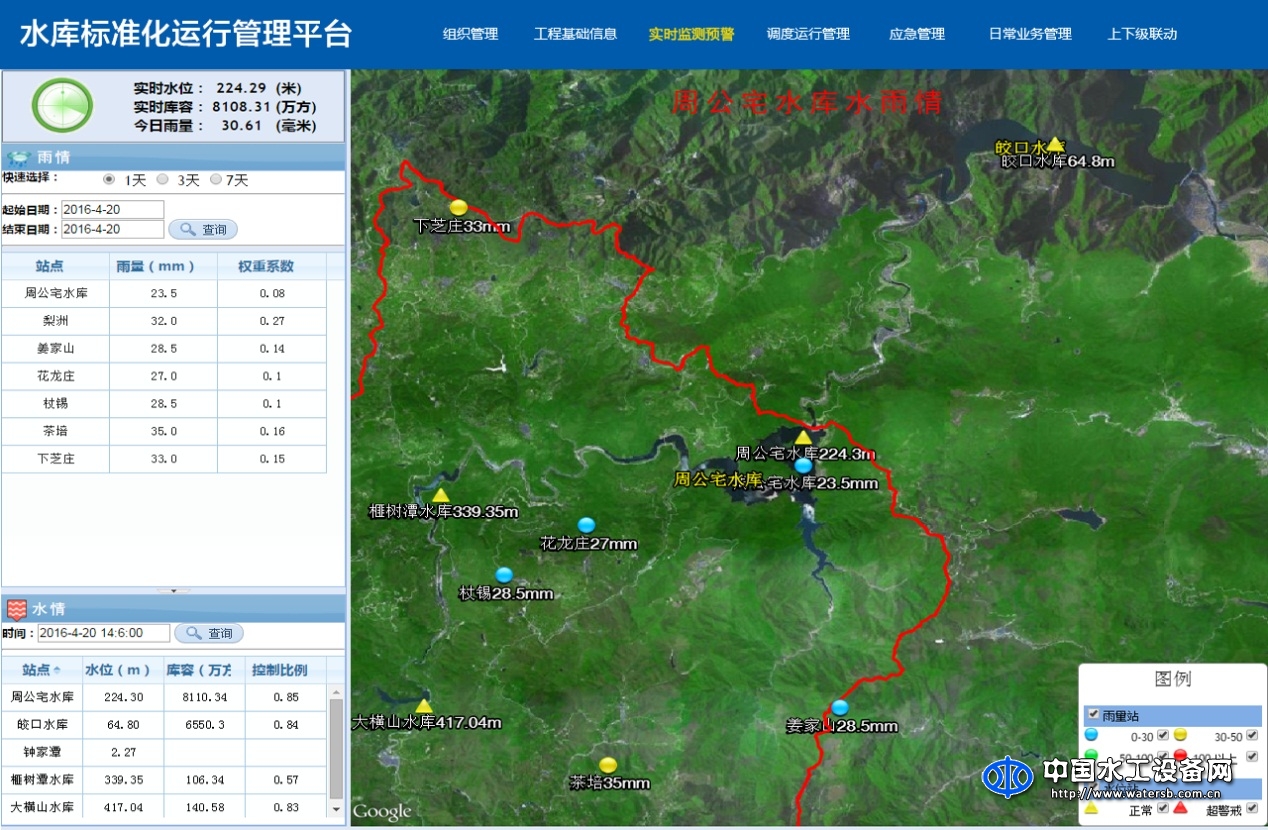 水庫標準化（現代化）綜合運行管理平臺