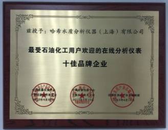 哈希榮獲"最受石油化工用戶歡迎的在線分析儀表十佳品牌企業"